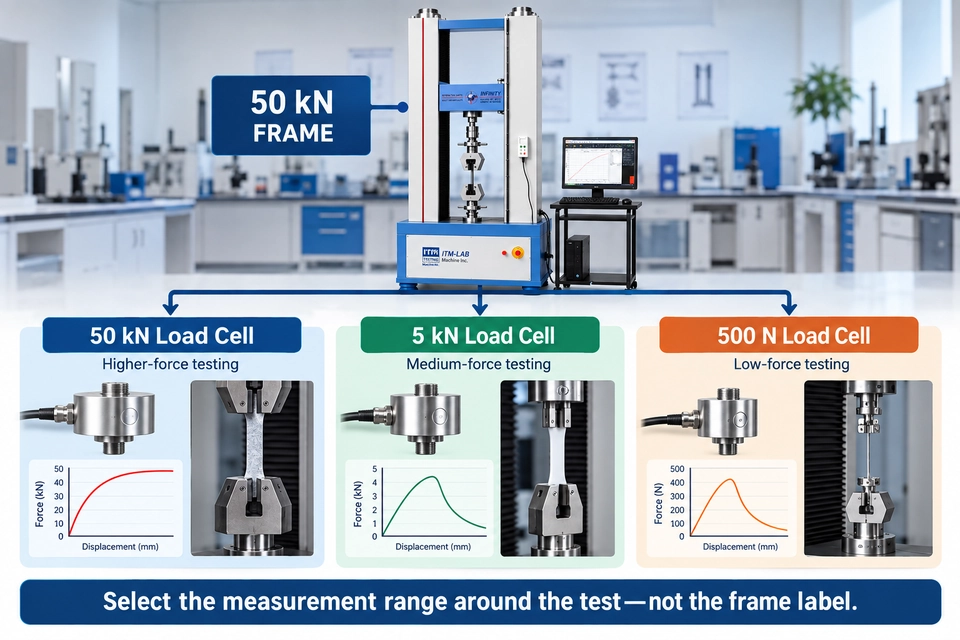 UTM frame capacity vs load cell measurement range